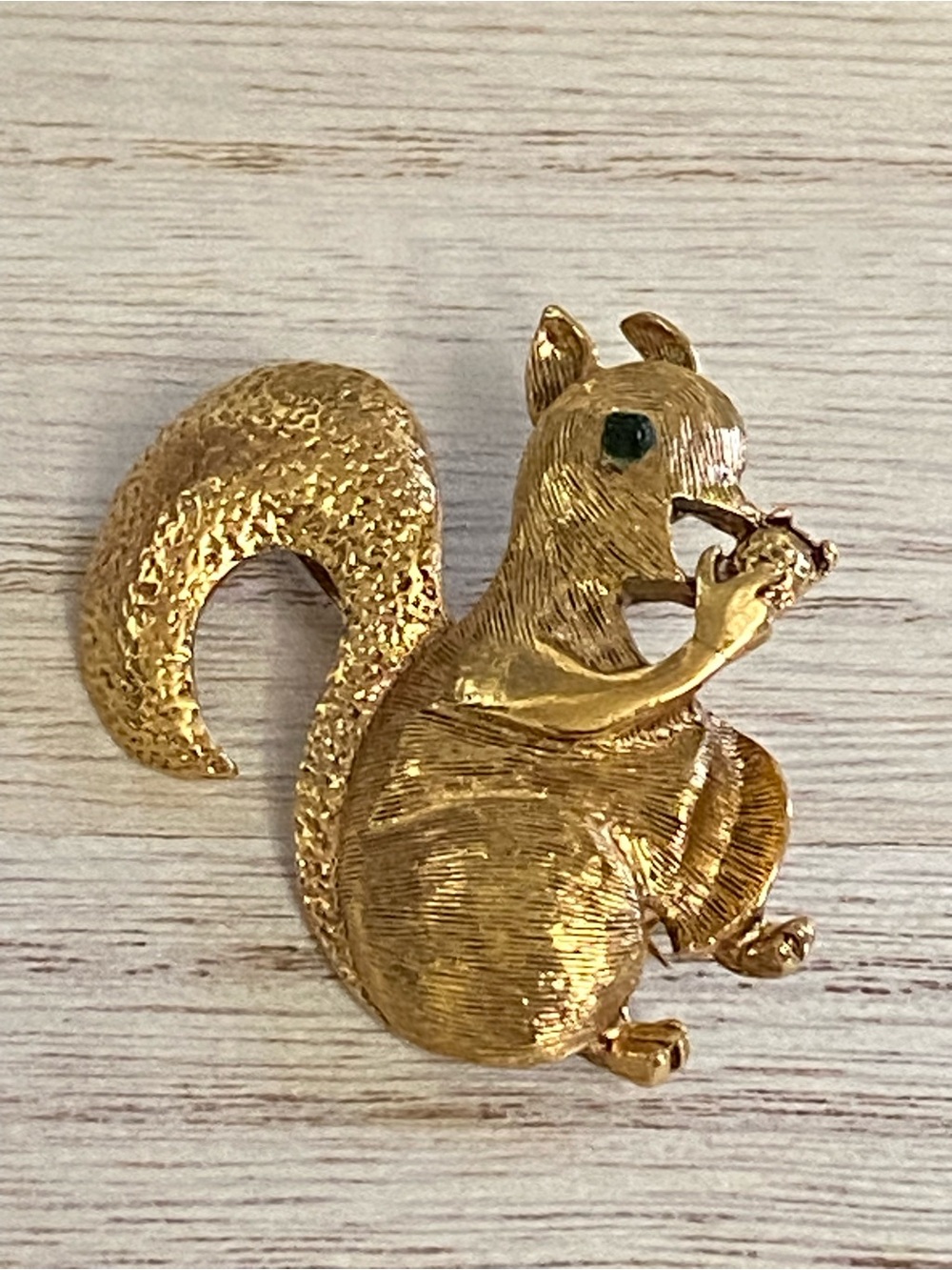 Vintage Gold Tone "Paradise" Squirrel Brooch | Woodland Figural | Unsigned